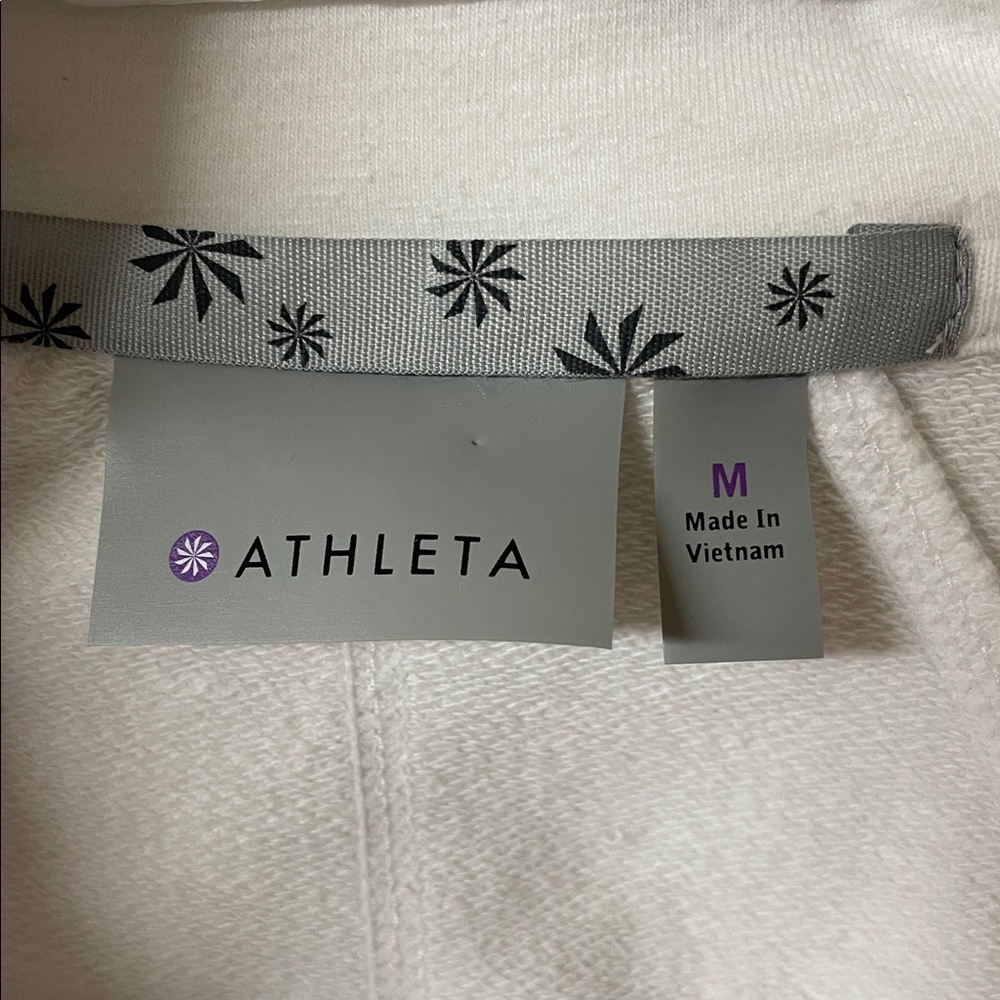 Athleta white full zip athletic golf tennis casual hoodie women’s size medium - Picture 3 of 15